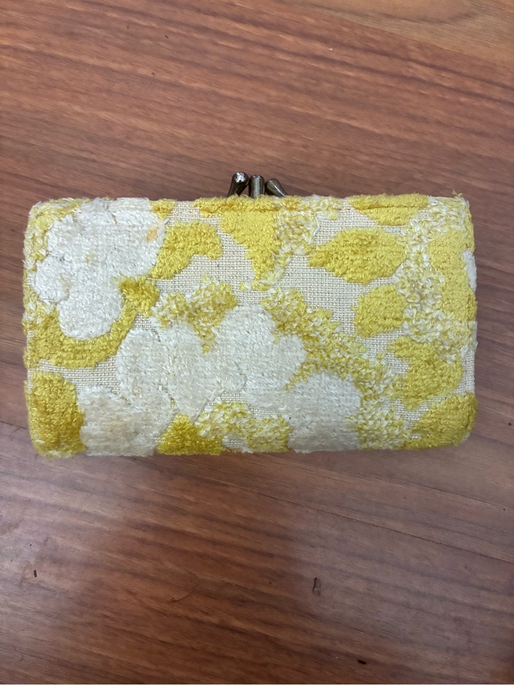 Vintage Yellow and Cream Floral Textured wallet